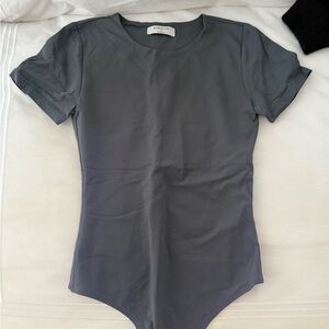 Aritzia Gray/ Blue bodysuit